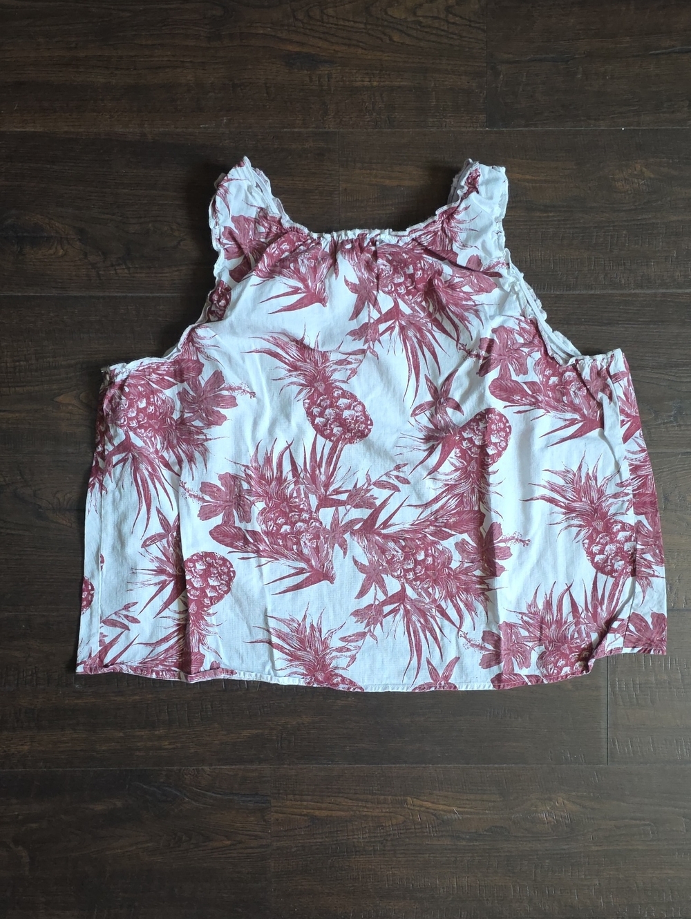 a.n.a White Tank Top with Dusty Rose Pineapple Print